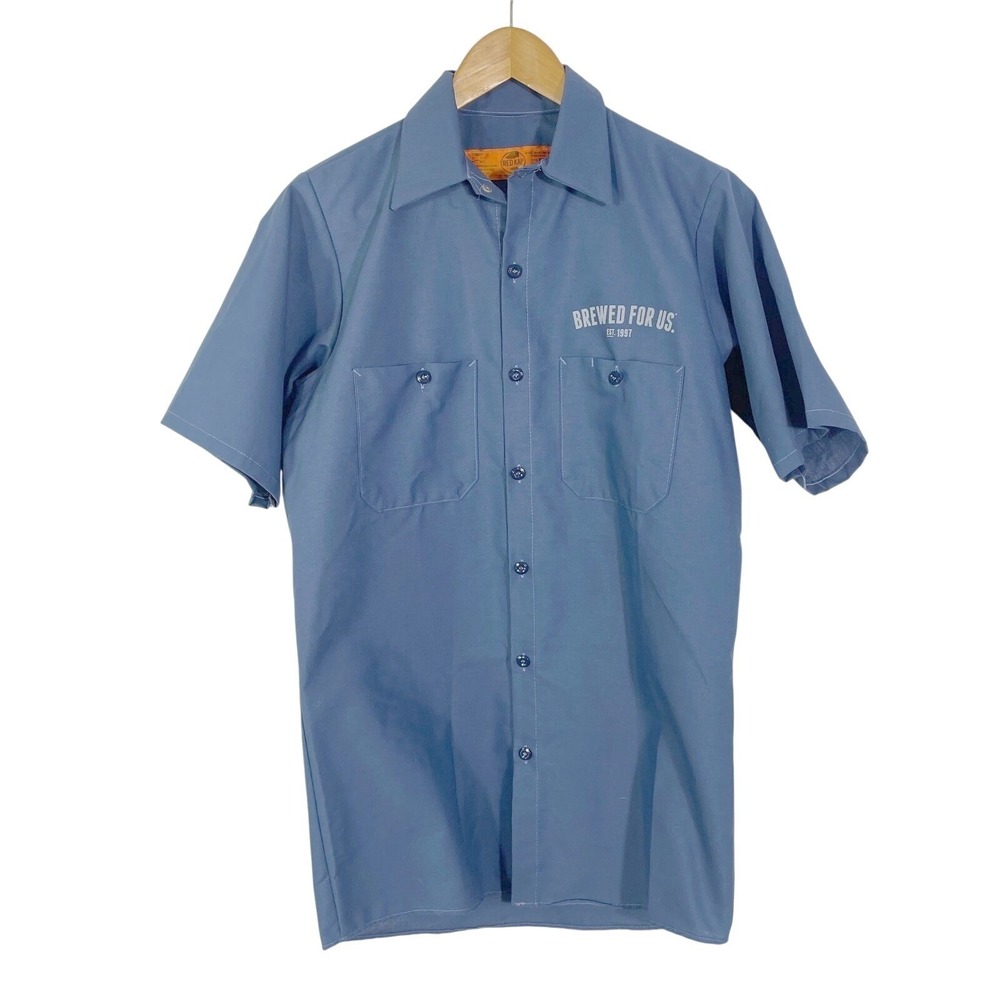Red Kap‎ Founders Brewing Mechanic Work Shirt Button Up Men's S Short Sleeve - Picture 8 of 12